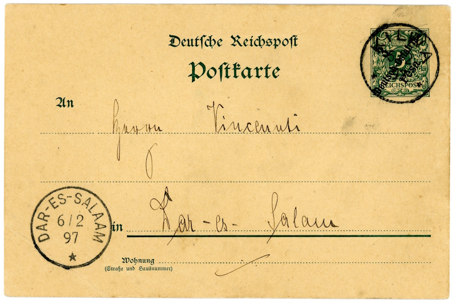 Postkarte Deutsch-Ostafrika 5.2.1897