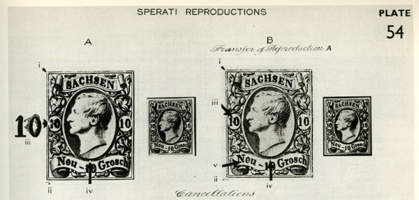 Sperati-Kopie Typ B der Sachsen Michel Nr. 13b, The Work of Jean de Sperati, Bd. II