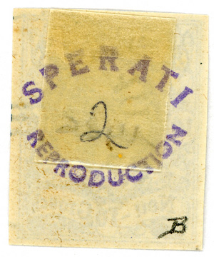 Sperati-Kopie Typ B der Sachsen Michel Nr. 13b, Rückseite