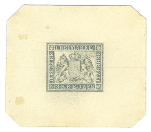 Essai zur Wappenausgabe 1860, 3. Entwurf