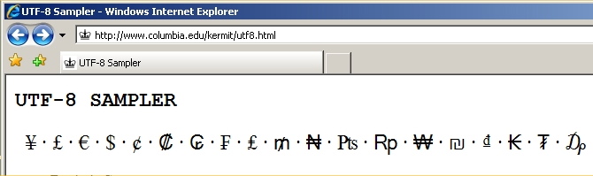 UTF-8-Standard-Konformität bei Internet Explorer Version 7